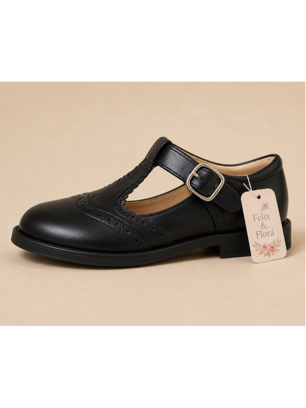Felix & Flora Girls Black Mary Jane Dress Shoes Size 10 NWT T-Strap Formal - Picture 2 of 9